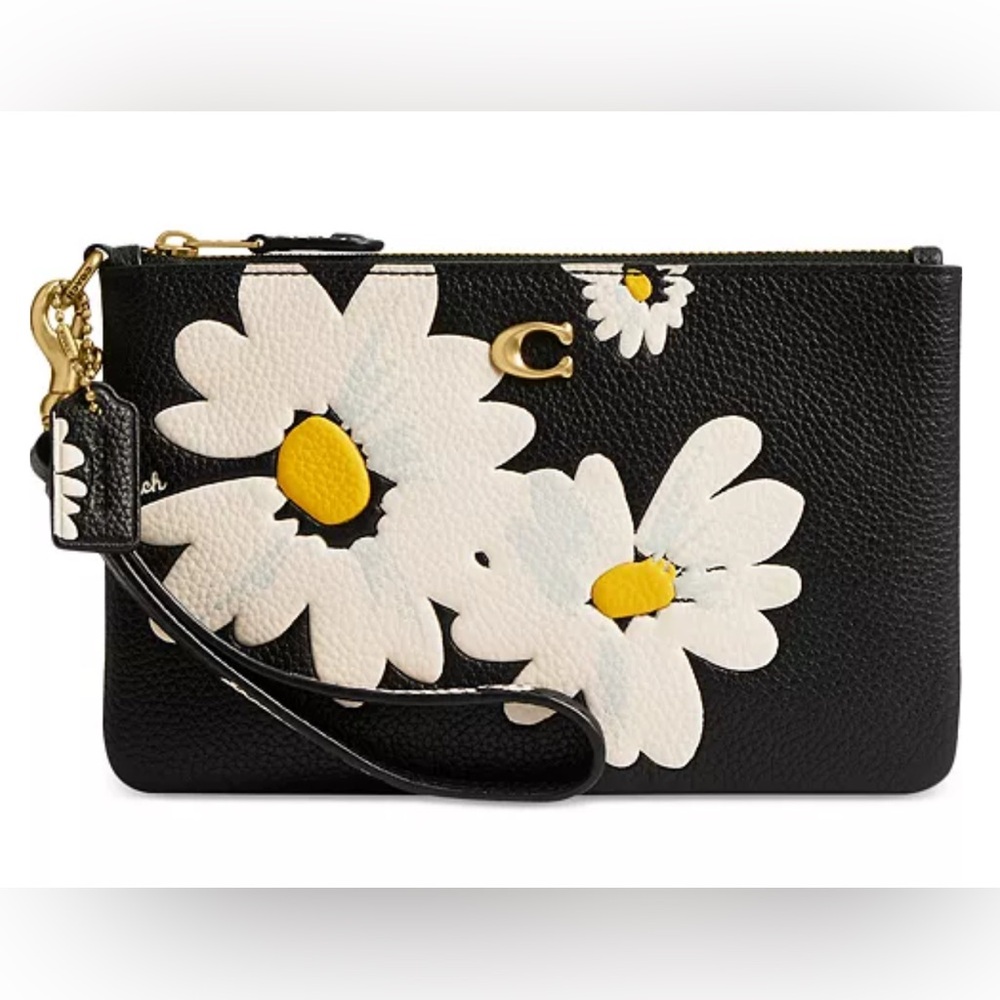 Coach Daisy Print Leather Wristlet EUC